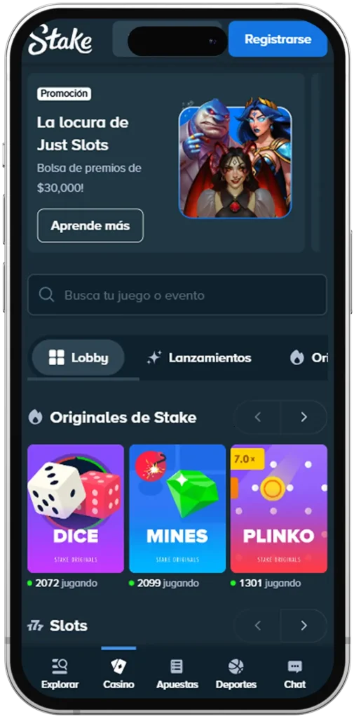 Versión móvil para Stake Argentina